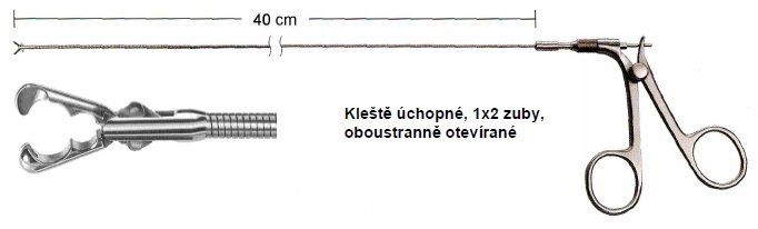 Kliešte 400 mm, 7 Charr. flexibilné obojstranné ot.